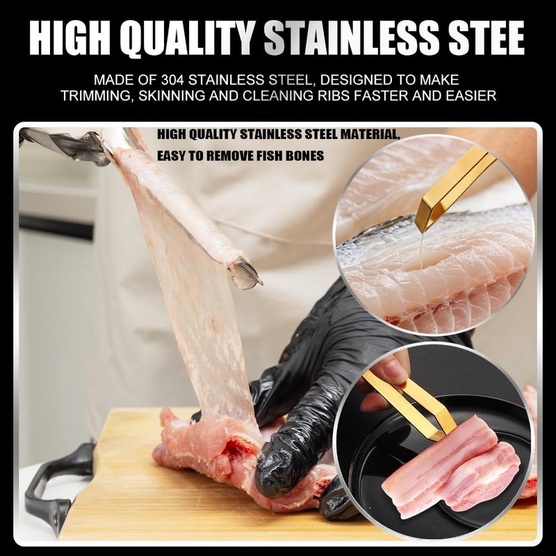 DJQJLF Rib Membrane Removal Tool – 304 Stainless Steel Pork