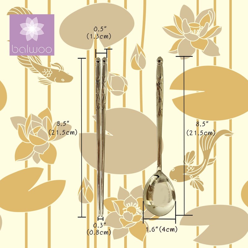 Balwoo [Made in Korea] Bamboo Design Sticky Rice Spoon Chopsticks