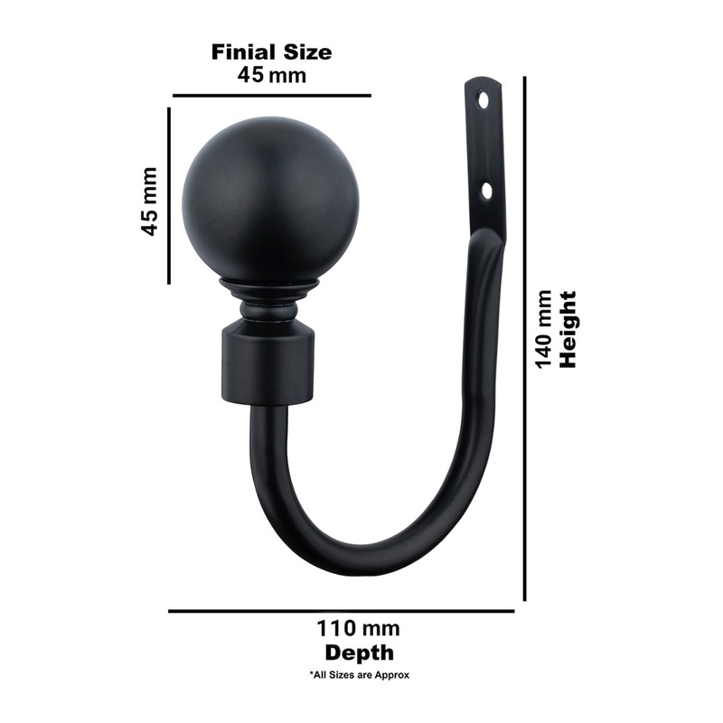 A.Unique Home Plain Round Ball Metal Extendable Curtain Pole with