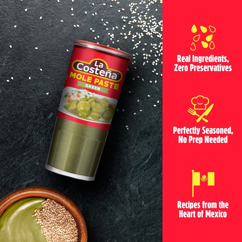La Costeña Green Mole Sauce - Traditional Paste with Serrano