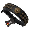 Michur Diego Brown Leather Dog Collar with Lion Head Appliqué,