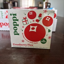 Poppi Cranberry Fizz Prebiotic Soda 4pk Cans, 12 FZ