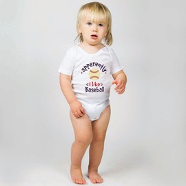 ChalkTalkSPORTS Baseball Baby & Infant One Piece | Apparently, I Like Baseball | Small