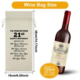 Sazuwu 21st Birthday Gifts for Her Him Wine Bag 21 Year Old Birthday Gifts for Women Men Wine Bottle Storage Bag Daughter Turning 21 Gifts Wine Accessories Gifts for Wine Lovers 21st Birthday Present