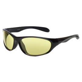 Calabria 2715 Night Driving Sunglasses in Gloss Black with Yellow Tint