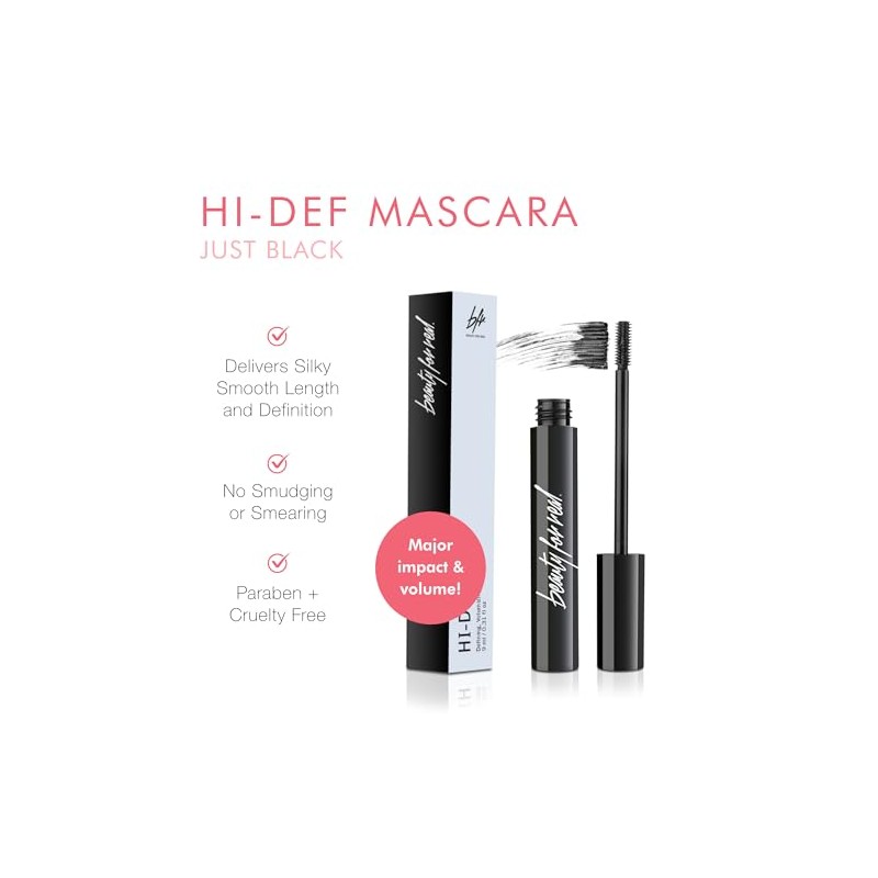 Black Hi-Def Humidity-Proof, Lengthening Makeup Mascara, by BFR Voluminous, Smooth