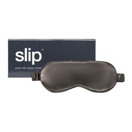 slip Pure Silk Sleep Mask - Charcoal | 100% Mulberry Silk, Ultra Soft & Comfortable, Blocks Light for Restful Sleep | Adjustable Strap for Perfect Fit, Gentle on Skin & Hair | Ideal Travel Accessory