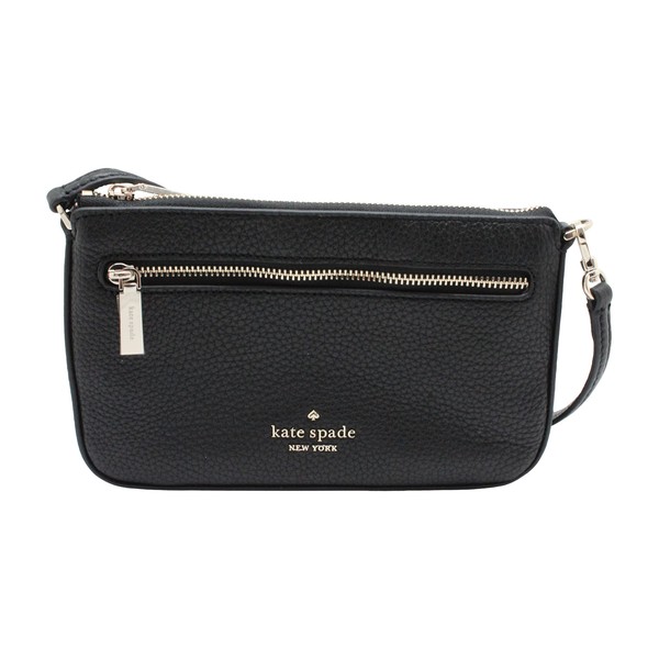 Kate Spade New York Leila Pebbled Leather Clutch Bag in Black