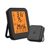 Indoor & Outdoor Hygrometer Thermometer with Orange Backlight LCD Display