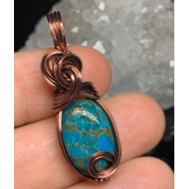 Turquoise Birthstone Necklace | Women’s Turquoise Pendant | Anniversary Jewelry for Wife | December Birthstone Sagittarius Capricorn | ChristmasGifts for Her (Copper Bronze, Turquoise - December)