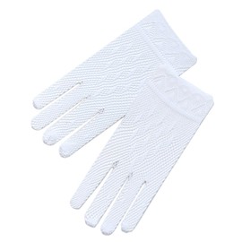 ZaZa Bridal Crochet Women's Gloves w/Delicate Detail Trim-Victorian+Regency-White