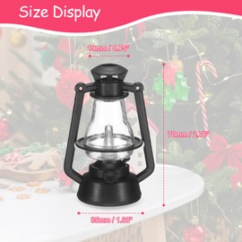 CoCud Dollhouse Miniature Lantern, 2.76" Height, Plastic Mini Vintage Hanging Kerosene Lamp Black - (Applications: for Micro Landscape Ornament Plants Pot Garden Dollhouse), 2 - Pieces