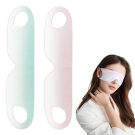 LuckyOpt 2PCS Ultra-Thin Eye Mask, Lightweight Breathable Elasticity Sleep Mask with Zero Pressure Sensation, Fully Shading Fit Nose Cutting Sleep Eye Mask for Travel and Office Use (Peach+Ocean, M)