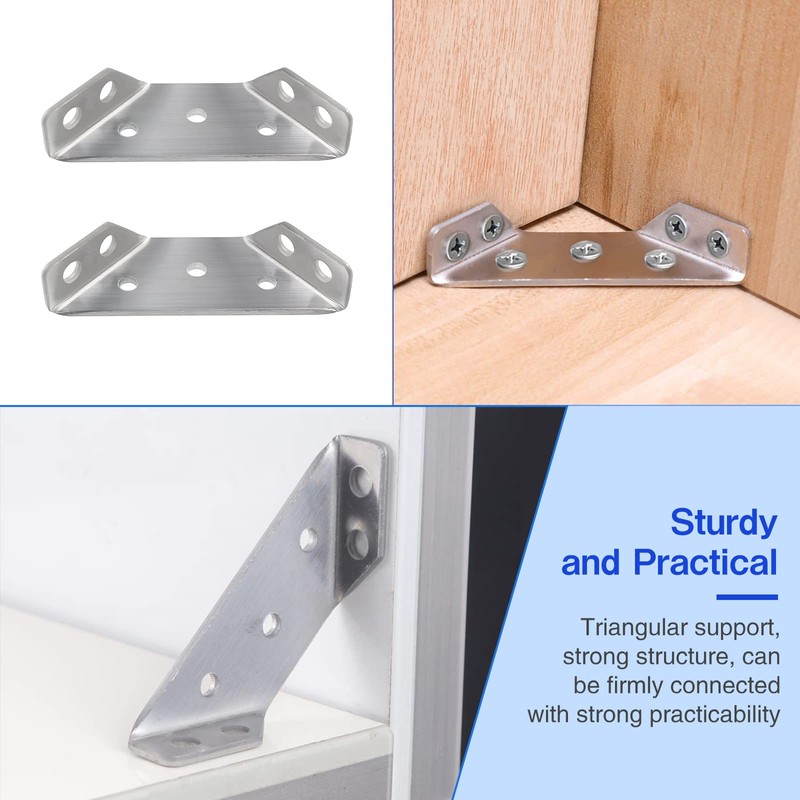 Triangle Support Made of Stainless Steel, Pack of 10 Angle