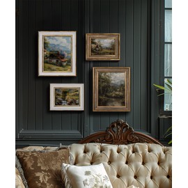 Sonefreiy 5x7 Picture Frame, Brown Gold Vintage Antique Retro 5 x 7 Photo Frame Desk and Wall Hanging Wedding, Gift for Family Friends