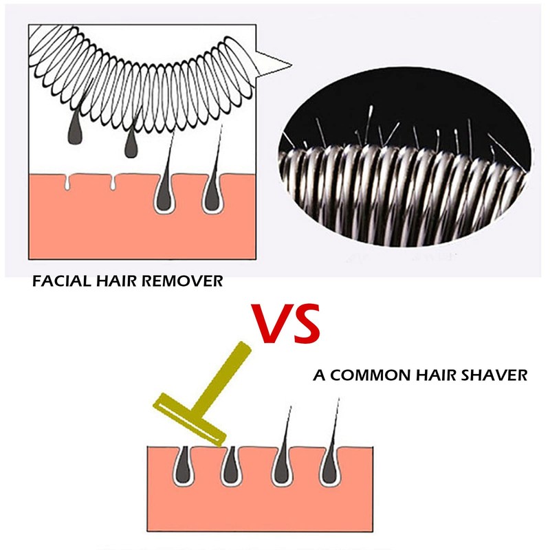 NITAIUN 4 Pieces Spring Facial Hair Remover Manual Epilator Spring