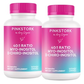 Pink Stork Myo-Inositol & D-Chiro Inositol Supplement - Hormonal Balance for Women - Ovarian Support - 40:1 Ratio - Fertility Supplements for Women - 180 Capsules, 2 Month Supply