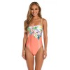 Sunshine 79 Women's Standard Bandeau Mio One Piece Swimsuit, Coral//Into