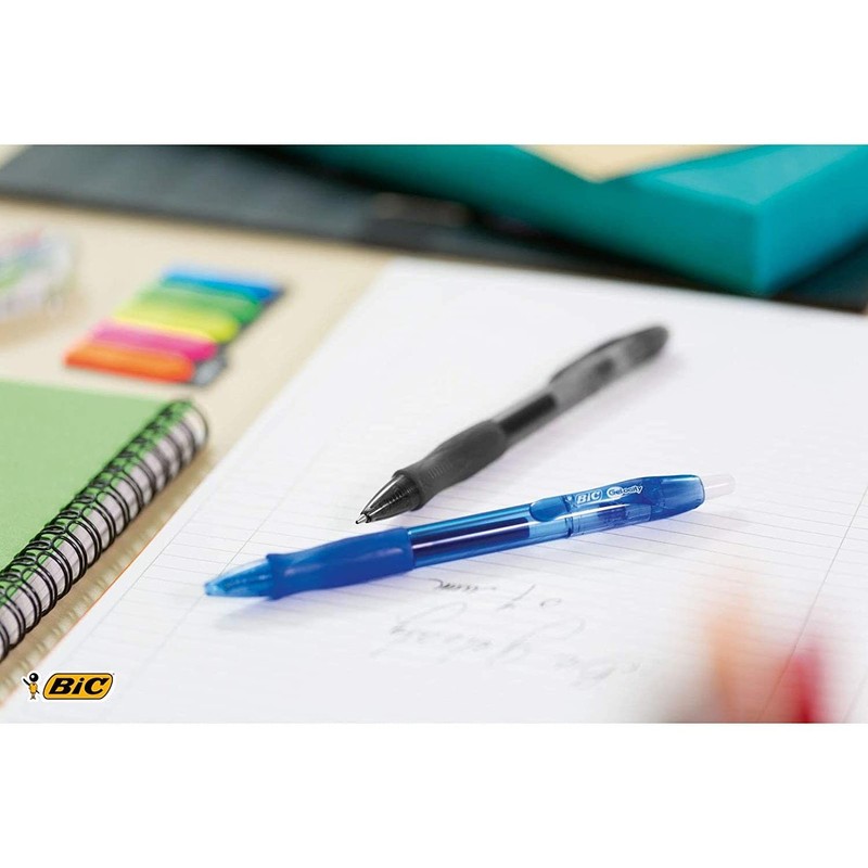 BIC Gelocity Retractable Gel Pen Medium Tip 0.7mm Black (Pack