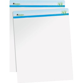 Universal 45600 Sugarcane Based Easel Pads, Unruled, 27 X 34, White, 50 Sheets, 2 Pads/Pack