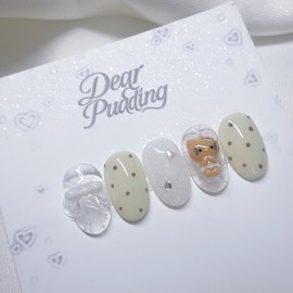 [Handmade nail tip] Tanning polka dot nail tip - Short ballerina / [수제네일팁] 태닝땡땡이 네일팁 - 숏발레리나