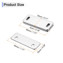 uxcell 2 Set Cabinet Door Catch, Thin Cabinet Latch Lock Adhesive with Screw for Cupboard Kitchen Closet Wardrobe Door, Silver