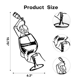 Glass of Wine Lady Minimalist Line Art,Bar Art,Themed Lover Gift,Contemporary Dining Room Wall Decor,Bar Sign, Dining Room Wall Art,Metal Line Art-Glamorous Queen