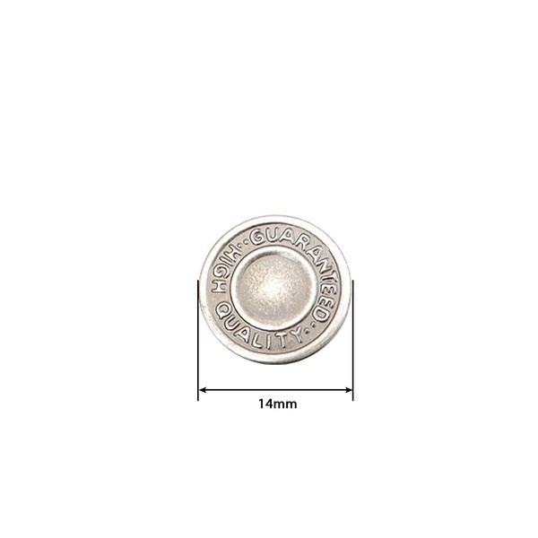Trimming Shop 14mm Shiny Gunmetal Jeans Buttons with Pins Replacement