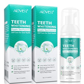 Foam Toothpaste 2PCS,Stain Removal Toothpaste for Sensitive Teeth,Teeth foaming Whitening,Baking Soda Spearmint Whitening Mousse Mouth Wash Water for Travel Friendly