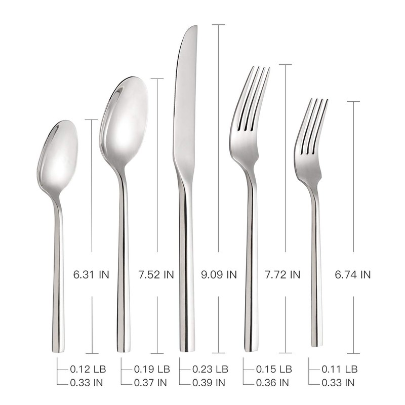 Kelenfer Flatware Set Stainless Steel Silverware Set Cutlery Set Hexagon