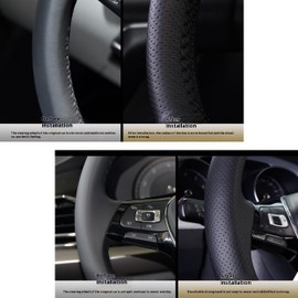 Hand Sewn Perforated Car Steering Wheel Cover, Anti Slip and Breathable Microfiber Leather Protection Interior, for Discovery (Discovery 5) III(L462) 2021-2024 /Land Rover Defender (L663) 2020-2024