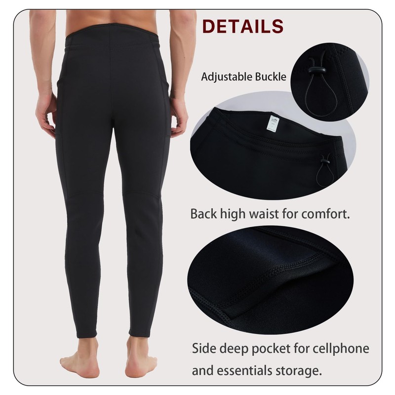 Lemorecn Wetsuit Pants Men 2mm Neoprene Swim Pants for Swimming
