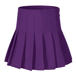 Beautifulfashionlife Vestidos escolares cortos plisados para niñas adolescentes y niñas, Púrpura oscuro (Dark Purple Single-layer), 6