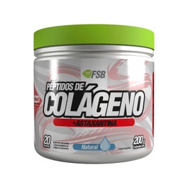 FSB® Colágeno Hidrolizado con Astaxantina | Péptidos de Colágeno 200g – 20 Servicios – Con Astaxantina (El Antioxidante Más Potente del Mundo) – Alta Absorción – Sin Sabor – Calidad FSB