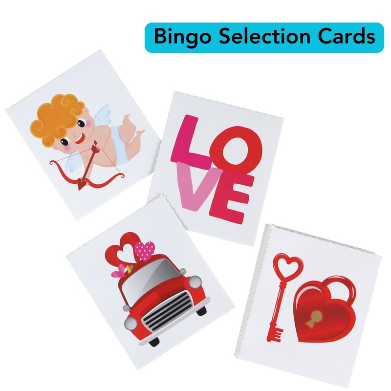 Iconikal Valentine's Day 32 Player Bingo Game Set Classroom Group