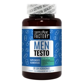 Men Testo 100 cápsulas, Testosterona Hombre, 100% natural, Precursor de Origen natural, Sin Hormonas, Ingredientes de la + Alta Calidad, Maca Negra, Damiana, Fenogreco, Arginina, Zinc