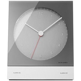 Jacob Jensen Danish Design Unisex Alarm Clock Analogue Grey/Aluminium, No. 340.