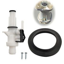 Upgraded 13168 RV Toilet Water Valve Kit for Aqua Magic IV Toilets High and Low Models with Flange Seal (2 Pcs)