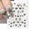 3D Butterfly Heart Nail Stickers Y2k Nails Stickers Bronzing Gold