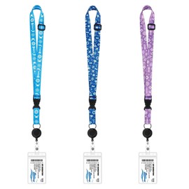 3 PCS Cruise Lanyard, Adjustable Cruise Lanyard with Card Holder, Retractable Cruise Card Lanyard,Waterproof PVC ID Badge, Cruise Must-Have Accessories for Adults and Kids