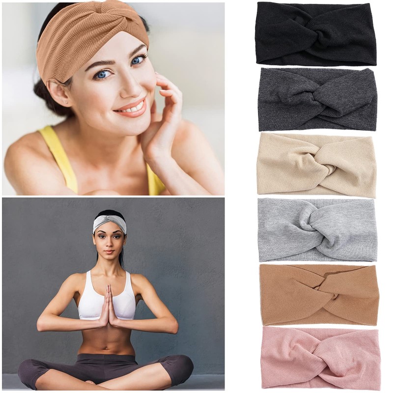 VEGCOO Women's Winter Hair Band, Pack of 6, Wide Twisted