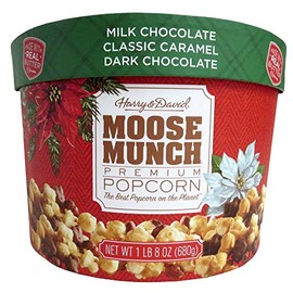 Harry & David Moose Munch Premium Popcorn 24 oz Holiday Drum