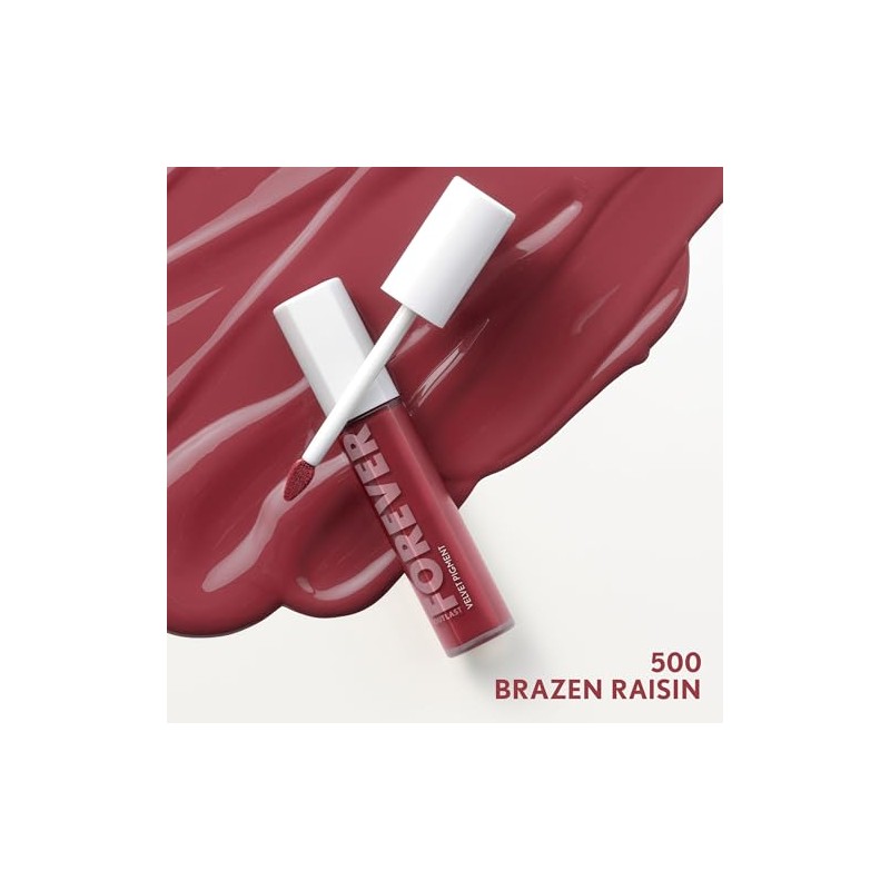 COVERGIRL Outlast Forever Velvet, Labial Líquido, 500 Brazen Raisin, 9ml