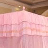 Luxury Princess Three Side Openings Post Bed Curtain Canopy Netting