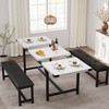 GarveeHome Extendable Dining Table Set for 4-6, Rectangle Large Extendable