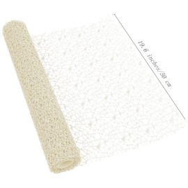 Korean Style Jacquard Net Mesh Openwork Floral Wrapping Paper 2 Roll Florist Supplies Flower Bouquet Wrapping Paper Floral Supplies for Fresh Flowers, 50cm x 4.5m (Milk White)