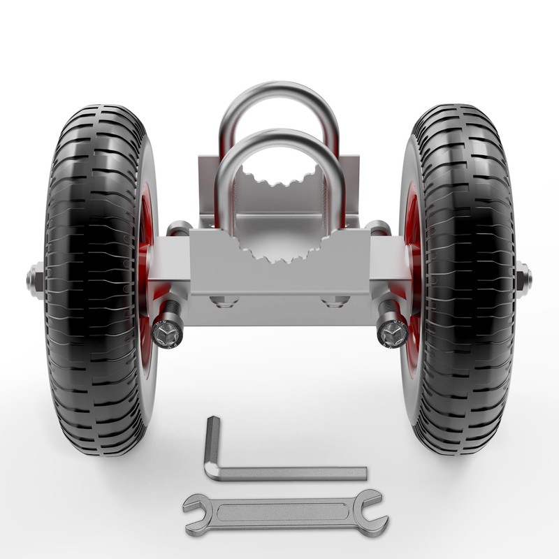 Blütezeit Rolling Gate 8'' Heavy-Duty Rubber Wheel Carrier 2pcs, Double-U