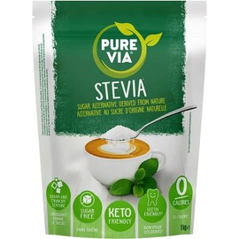 Pure Via Pure Via Stevia Sugar Alternative 1kg - Gluten Free, Vegetarian and Vegan Friendly Natural Sweetener - 1 Pack