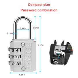 SISAV 3 Digit Combination Lock Mini Combination Lock Locker Lock Luggage Lock Gym Locker Lock Easy Read Dials Keyless Resettable Combo Pink