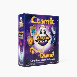 Celestial Buddies Cosmic Quad Quest Card Game w/ 30-Page Galaxy Guide | Space-Themed Fun Educational Game for 2-5 Players, Kids Ages 6+ | STEM Learning, Planets & Space Exploration